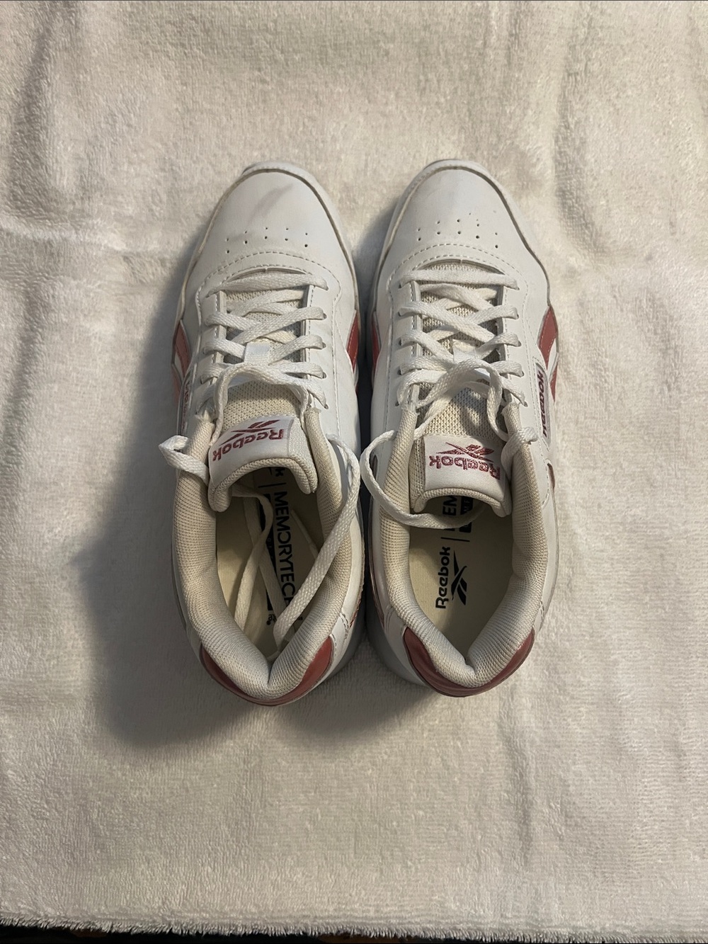 Reebok White Sneakers with Red Accents